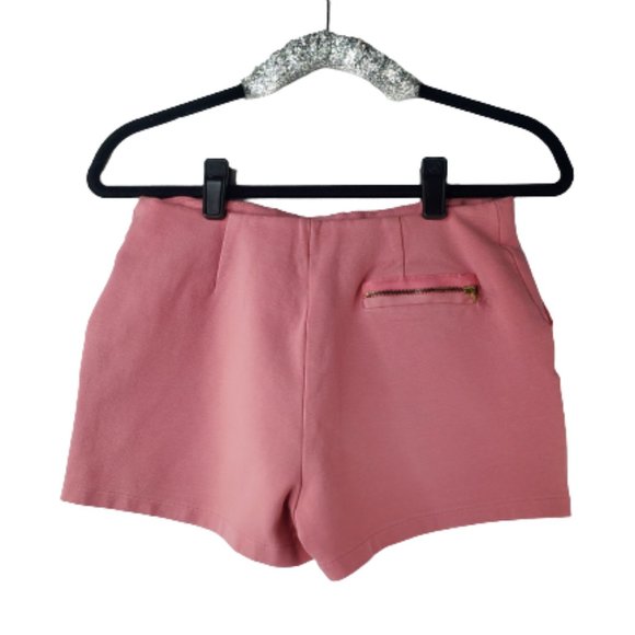 ZARA COLLECTION PINK HIGH RISE SHORTS WITH SIDE ZIPPER. Size LG - Picture 2 of 4